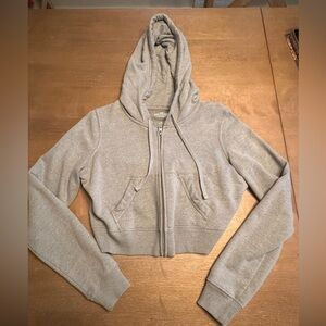 Hollister Gray Cropped Hoodie